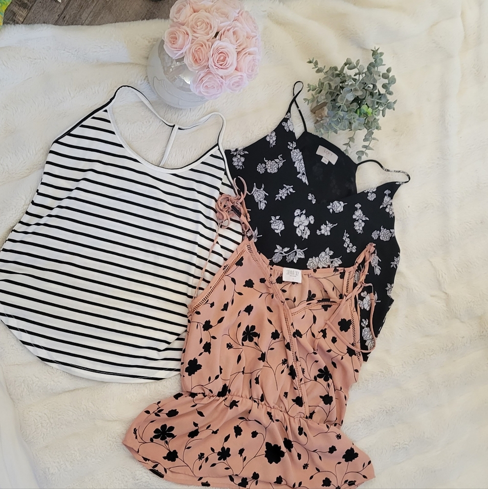 Floral and Striped Women's Tops Set